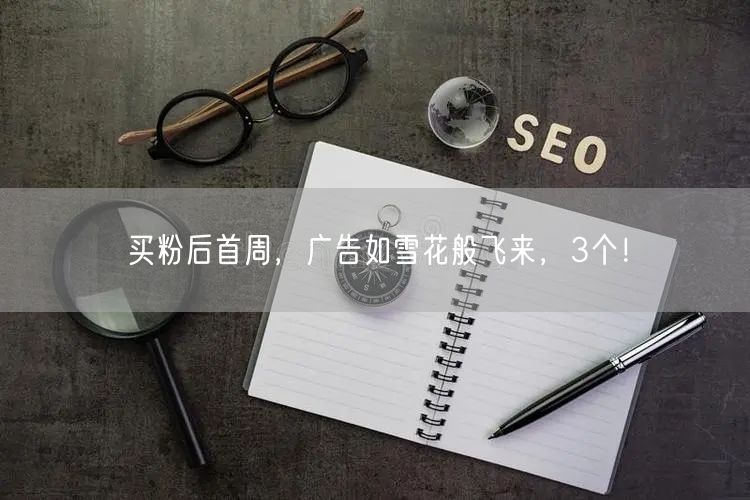 买粉后首周，广告如雪花般飞来，3个！