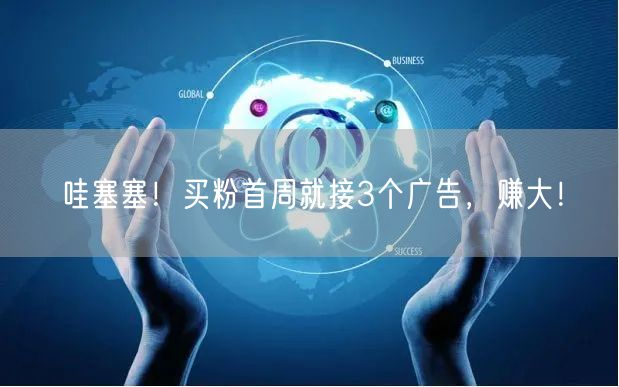 哇塞塞！买粉首周就接3个广告，赚大！