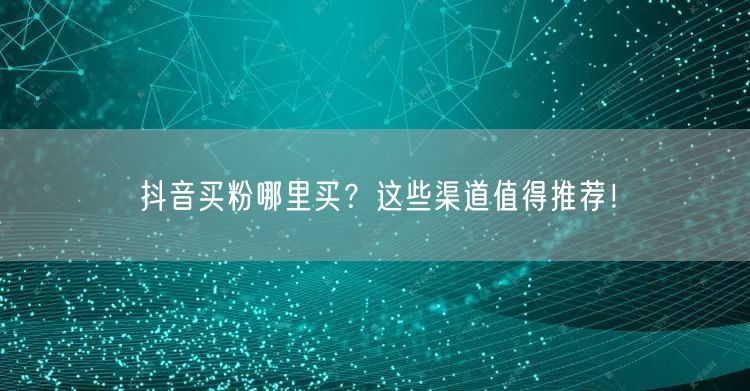 抖音买粉哪里买？这些渠道值得推荐！
